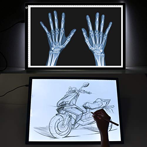 A3 Light Box KENTING LED Artcraft Tracing Light Pad USB Power Cable Dimmable Brightness Tatoo Pad Copy Board Aniamtion Sketching Designing Stencilling X-ray Viewing Diamond Painting