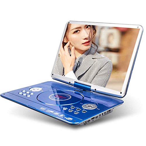MIAO@LONG 14.1 inch Portable DVD Player HD 19201080 Resolution with Swivel Screen Built-in Rechargeable Battery Support SD Card USB with Remote Control Blue