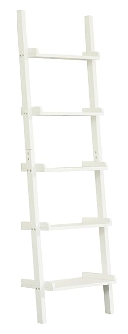 title=Orolay Scaffale a scala Librerie Mensola da angolo 5-ripiani (bianco)