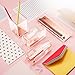 Zodaca Deluxe Acrylic Rose Gold Stapler, Heavy Duty 15 Sheets Capacity, Large Size [6 X 2 x 1.5 inches], Staple Size: 1/4 inch