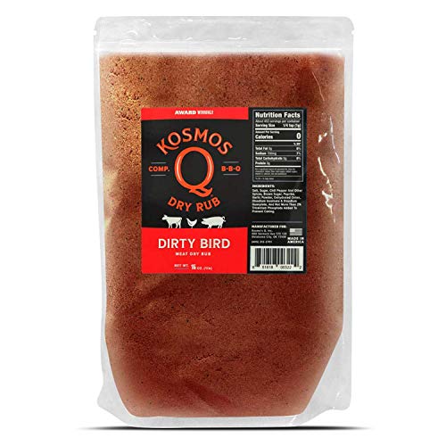 Kosmos Q Dirty Bird BBQ Rub | Savory Blend | Great on Chicken, Pork, Steaks & Brisket | Best Barbecue Rub | Meat Seasoning & Spice Dry Rub | 1 Lb Bag