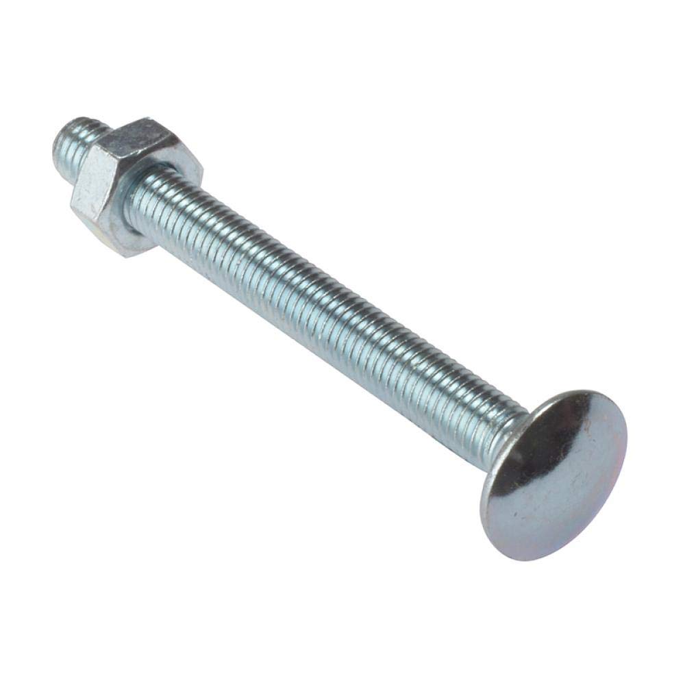 ForgeFix Carriage Bolts | M10 x 75mm | Zinc Plated | Bag 10