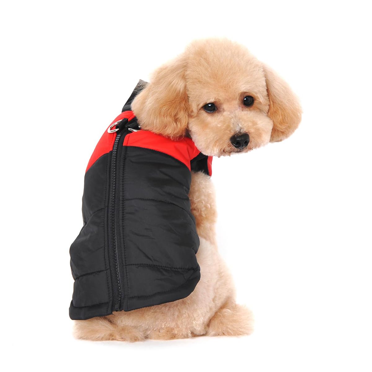 Ectkuee Waterproof Dog Coat Jacket Warm Padded Puffer Pet Dog Puppy Clothes Vest (Red,L) โ image 1
