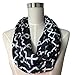 Pop Fashion Women Chain Link Pattern Infinity Scarf Wrap Scarf with White Zipper Pocket, Infinity Scarves