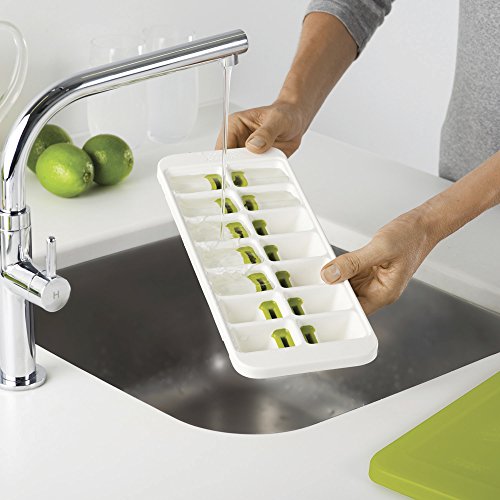 Joseph Joseph 20018 QuickSnap Ice Cube Tray with Cover Lid Easy-Release No-Spill Stackable Odor-Free Dishwasher Safe, Green