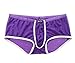 YiZYiF Men's Sexy Soft Underwear Sheer Transparent Brief Boxer Trunks Panty Purple X-Large
