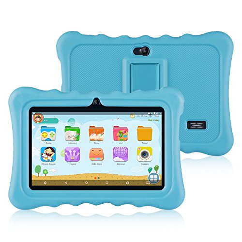 Ainol Q88 Kids Android 7.1 OS Tablet 7" Display 1G RAM 8 GB ROM Light Weight Portable Kid-Proof Shock-Proof Silicone Case Kickstand Available with iWawa for Kids Education Entertainment (Blue)