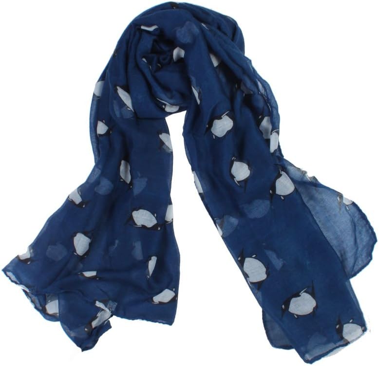 Cute Penguin Print Lightweight Scarf - Choice of Colours
