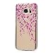 S7 Case,Galaxy S7 Case - Badalink Ultra Thin Anti-slip Soft TPU Case with Fancy Colorful Painting Pattern Clear Transparent Cover for Samsung Galaxy S7 (2016) - Branches with Pink Flowers