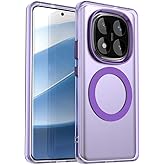 Pzwoxukhov Compatible with Redmi Note 14 Pro 5G Case Cover,Supports Wireless Charging,Shockproof Magnetic Phone Case,Compatible with Xiaomi Poco X7 5G Case Purple
