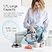IKICH Electric Kettle, 1.7L Big Electric Kettle ,1500W Quick-Boil Cordless Glass Electric Kettle,BPA-Free Coffee Teapot,LED Anti-Drying Protection, Stainless SteelInner Lid, Brewing Coffee and Tea.