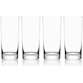 Mikasa Lana Tall Beverage Highball Glass Cups, Set of 4, 16 Ounce, Clear