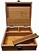 Wood Stash Box with Rolling Tray - Large Decorative Box 7 x 7 Storage Box with Shelf Wooden Latch Box