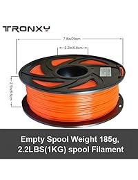 Filamento PETG 3D para impresora de 0.069 in, diámetro de tolerancia +   0.001 in, 2.2 lbs (2,2 libras), filamento PETG de 0.069 in para impresora 3D (naranja)
