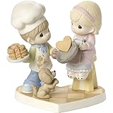 Precious Moments You Make My Heart Flip Couple Baking Pancakes With Dog Bisque Porcelain Figurine 171034