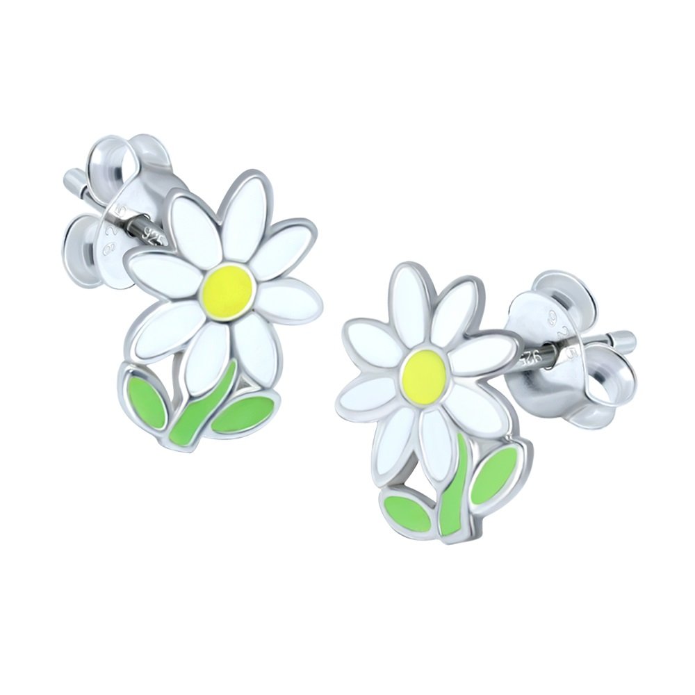 Daisy Flower Earrings 925 Sterling Silver