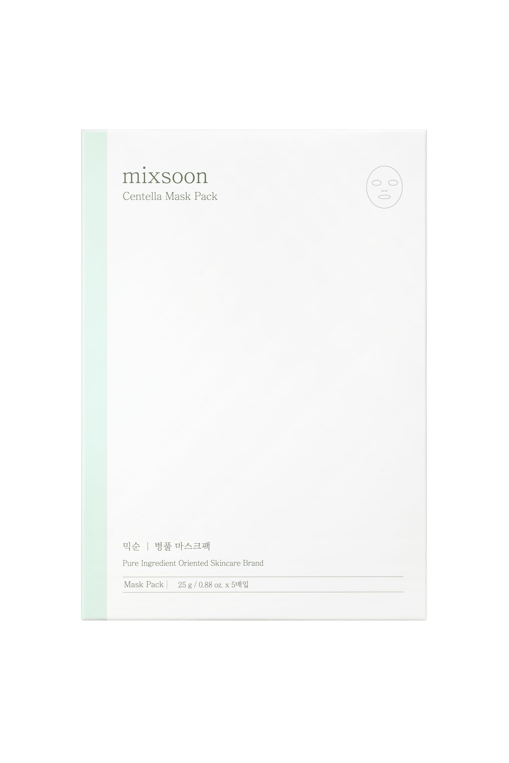 mixsoon Centella Sheet Mask - Deeply Calming & Hydrating Korean Skincare for Irritated, Redness-Prone Skin, Barrier Repair with Panthenol & Glycerin, 5 Masks