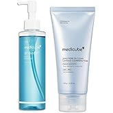 medicube Double Cleansing Duo for Facial Cleansing: Zero Pore Blackhead Cleansing Oil and Zero Pore Clear Blue Capsule Facial Cleanser | Remove Makeup, Blackheads, and Buildups