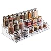 mDesign-Expandable-Kitchen-Cabinet-Organiser-Rack-for-Spices-Condiments-Canned-Food-3-Tiers-Clear mDesign Expandable Kitchen Cabinet Organiser Rack for Spices, Condiments, Canned Food - 3 Tiers, Clear