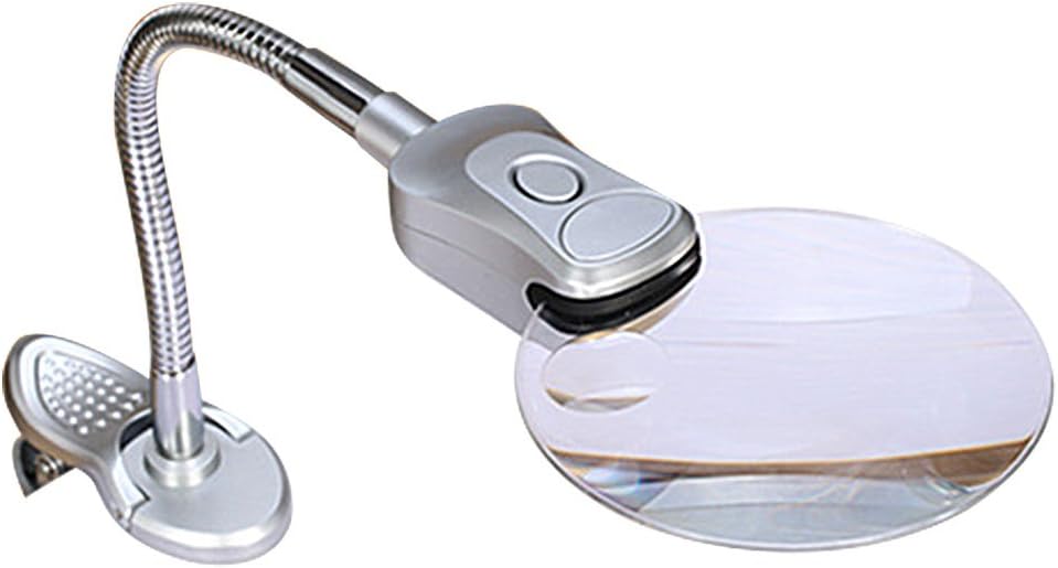 TechAffect Hands Free Clip-on Flexible Magnifier with LED Lights