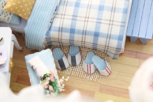 Cuteroom DIY Holz Puppenhaus Handmade Miniatur Kit - Beach Storey Villa Modell & Möbel/Spieluhr – Bild 6