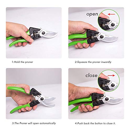 IRRIGLAD Steel Bypass Pruning Shears 8" Garden Scissors 1PC