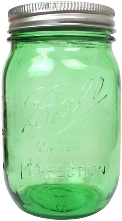 Amazon Ball 瓶 メイソンジャー 16oz グリーン6個セット レギュラー蓋 Ball 保存容器 キャニスター