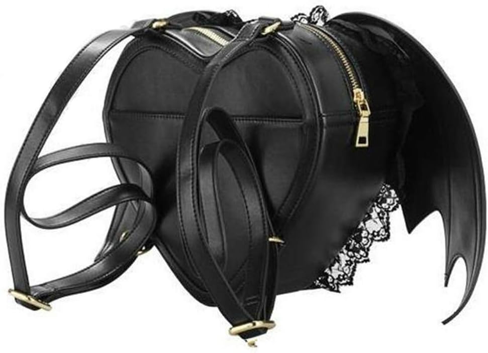 SUKRAGRAHA Halloween Devil Bat Wing Backpack Bag Black