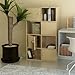 Furinno Pasir 4-Tier Shelf with 4 Door/Round Handle, Steam Beech