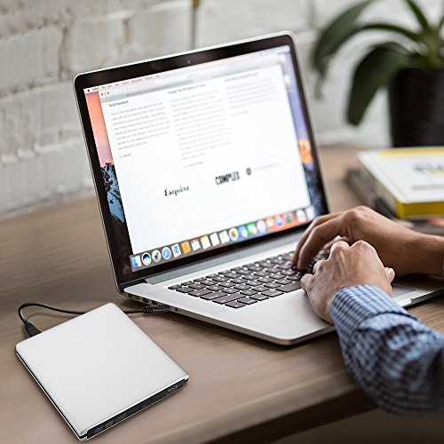VersionTECH. USB3.0 Ultra Slim External DVD Drive Burner Optical Drive CD+/-RW DVD +/-RW Superdrive Compatible with Mac MacBook Pro Air iMac and Laptop, Support M-DISC