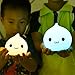 Kids Night Light EMDMAK Silicone Night Lamp Battery Operated with 7-Color Mood Light, Sensitive Tap Control for Baby Kids Adults (White) (Light A)