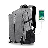 Laptop Backpack, XIXOV Water Resistant Business Backpack with USB Charging Port Under 17-Inch Laptop and Notebook, Grey