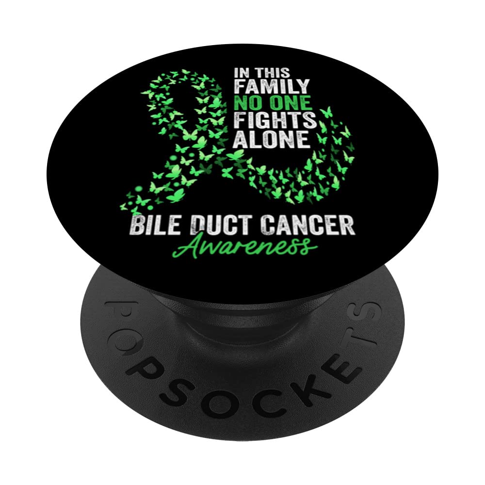 Bile Duct Cancer Awareness Month Butterflies Green Ribbon PopSockets Swappable PopGrip