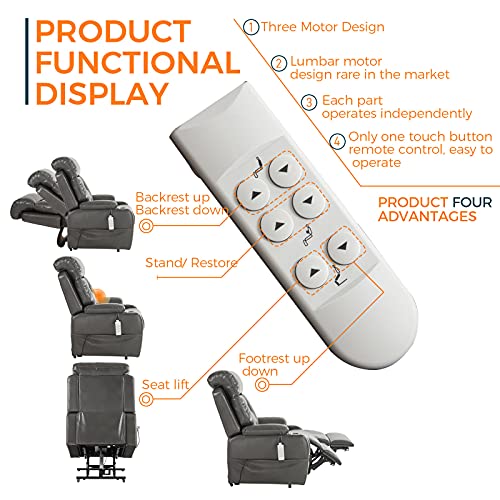 Creatuis J&L Power Lift Chair with Three OKIN Motor Electric Lift