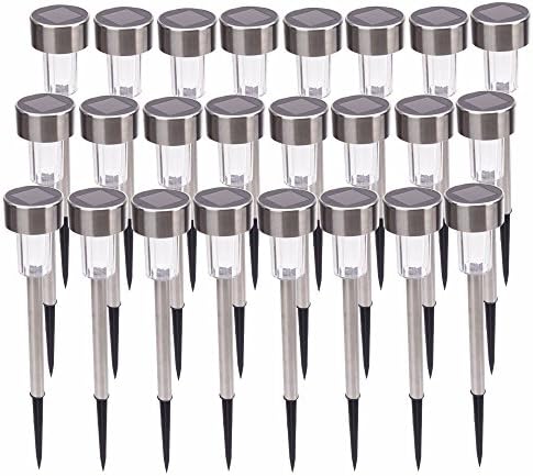Ventule Outdoor Led Lighting - Solar Lighting For Garden - Stainless Steel Led 24 Pack