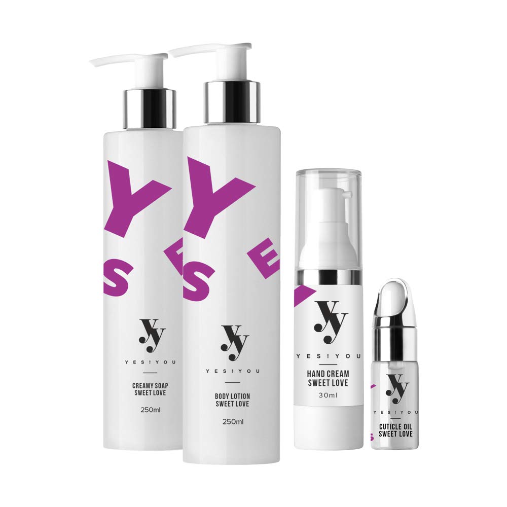 Yes!You Perfumed Body Care Set with Body Lotion, Hand Cream, Cuticle Oil and Creamy Soap,451 ml( Pack of 4)