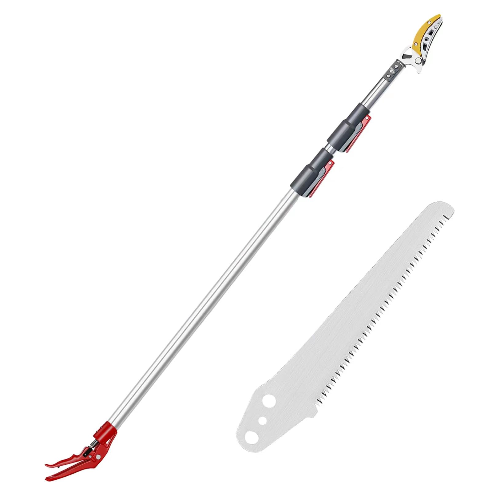 Photo 1 of Heytaful Extendable Tree Pruner 5.6-13 Foot Telescopic Pole Pruner Loppers for Tree Trimming Telescoping Tree Pruner Long Reach Pole Saw