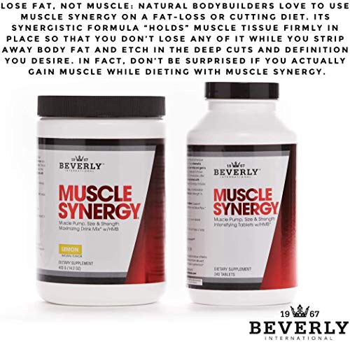 Beverly International Muscle Synergy 240 TABS (15 Servings) Clinically Dosed Ingredients - HMB, L-Arginine, L-Citrulline, Creatine Monohydrate, L-Ornithine. Bigger-Stronger-Lasting Pumps.