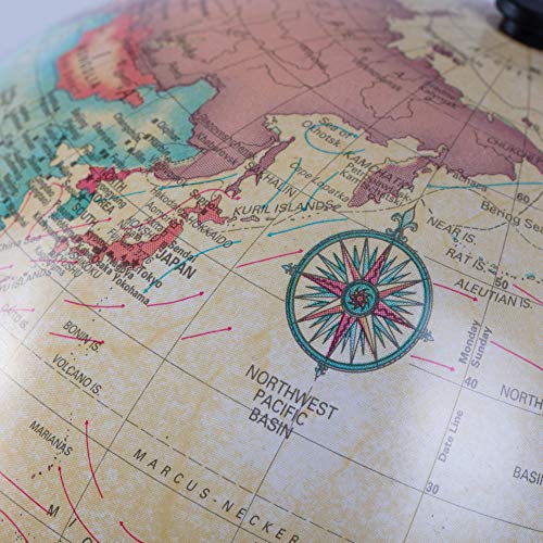 2 World+Globe+Antique+Spinning+Geography