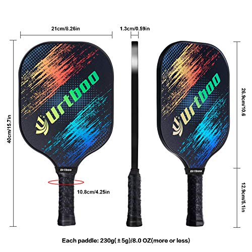 Urtboo Pickleball Paddle Rackets,USAPA Approved Graphite Carbon Fiber