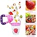 UniBetter Baby Food Feeder Pacifier 2 PCs Pacifier Clips 2 PCs Baby Feeding Spoons 3 PCs Replacement Silicone Pouches Baby Fruit Teething Toys for Toddlers Infant (Pink Set)