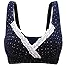 Unilove Wirefree Maternity Nursing Bra Seamless Adjustable Cotton Sleep Bralette with Bra Extender (L, Blue)