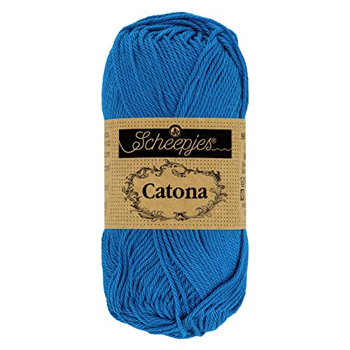 Scheepjes - Scheepjes Catona 201 Electric Blue Yarn - 1x50g