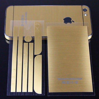 OneStopAccessoriesUK® - Brushed Metal Aluminum effect Full Body Skin Sticker Decal Wrap Cover for iPhone 6/6s 4.7'', 6plus/ 6s plus 5.5", iPhone 5 / 5s / 5se (iPhone 5 / 5s / 5se, gold)
