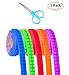 5 Pack Building Block Tape for Lego Bricks - Self Adhesive Base Plate, FREE Safety Scissors, Non-Toxic, Cuttable, Reusable, 5 Colors each 1m/3.2ft