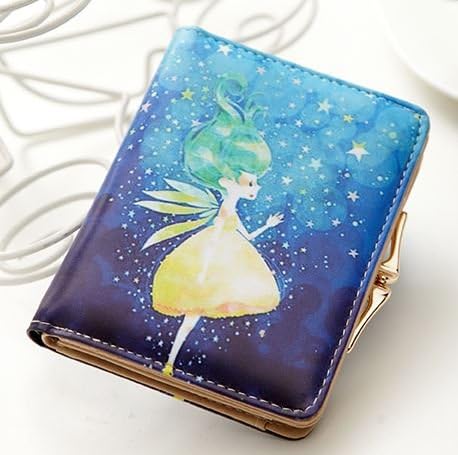 Amazon Black Butterfly かわいい 夜空と 妖精 イラスト 二つ折り 財布 並行輸入品 財布