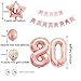 80th Birthday Decorations Party Supplies Rose Gold Kits-Confetti Latex Balloon|Happy Birthday Banner for Women's Wedding Anniversary Bday as Gift,Photo Booth