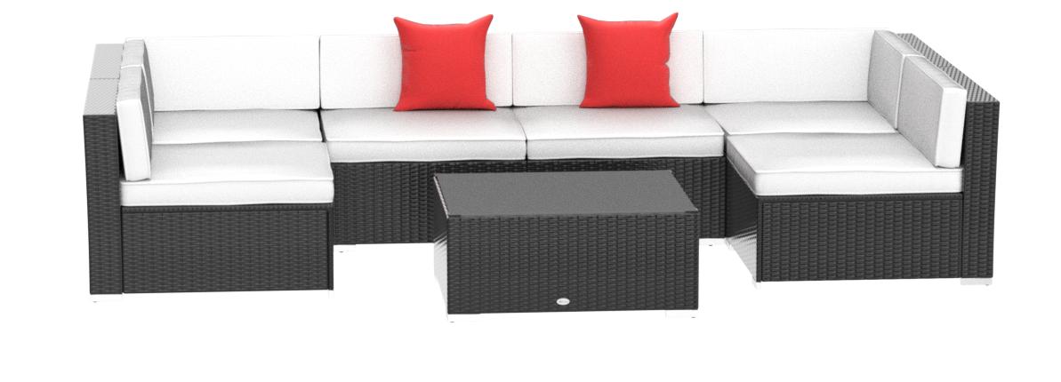 Outsunny Conjunto Muebles de Jardín Ratán 7 Piezas Set de ...