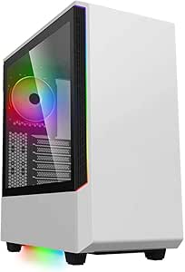 MUNFROST Gabinete Gamer Panda-RGB Blanco Cristal Templado Argb ATX