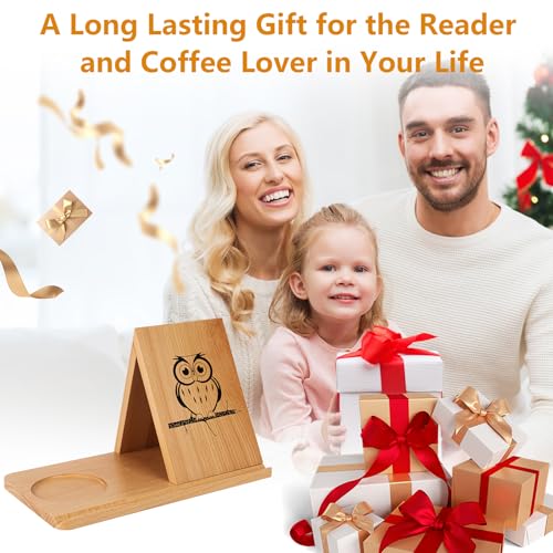 Sloworld Small Bookshelf, Triangle Book Holder, Wood Short Mini Book Rest, Simple Bookcase for Bedroom Nightstand Office Table Centerpiece Decor for Coffee and Book Lover Gift (Coffee)